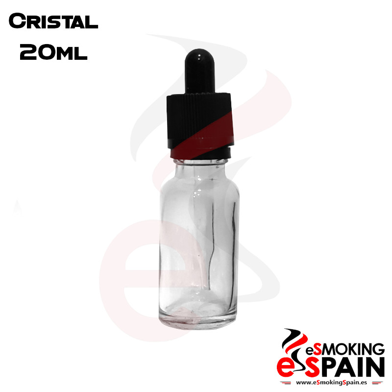 Bote Cristal Transparente 20ml con cuentagotas