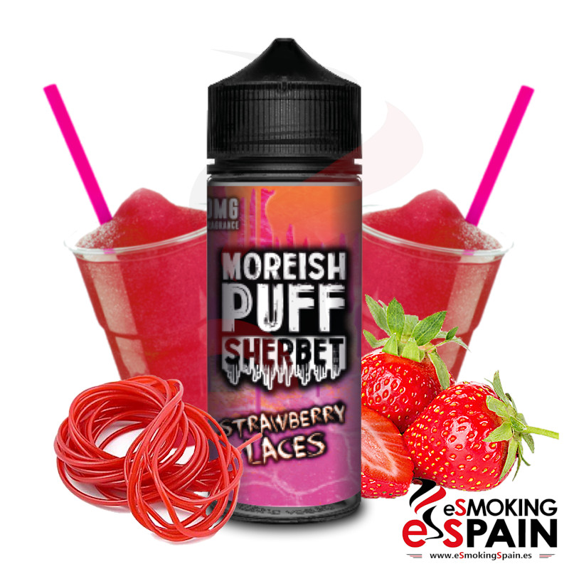 Moreish Puff Sherbet Strawberry Laces 100ml 0mg