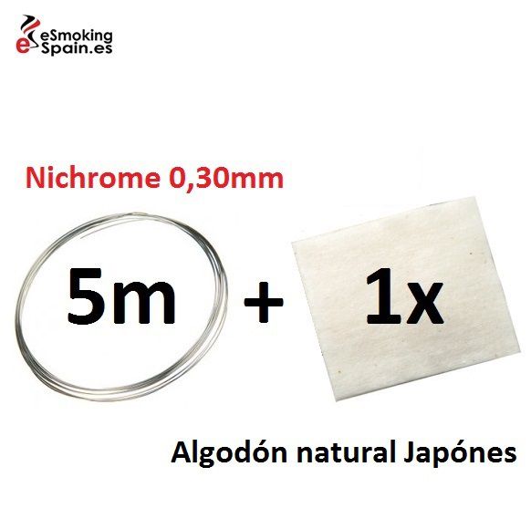 Nichrome 0,30mm (5m) + Algodón natural Japónes