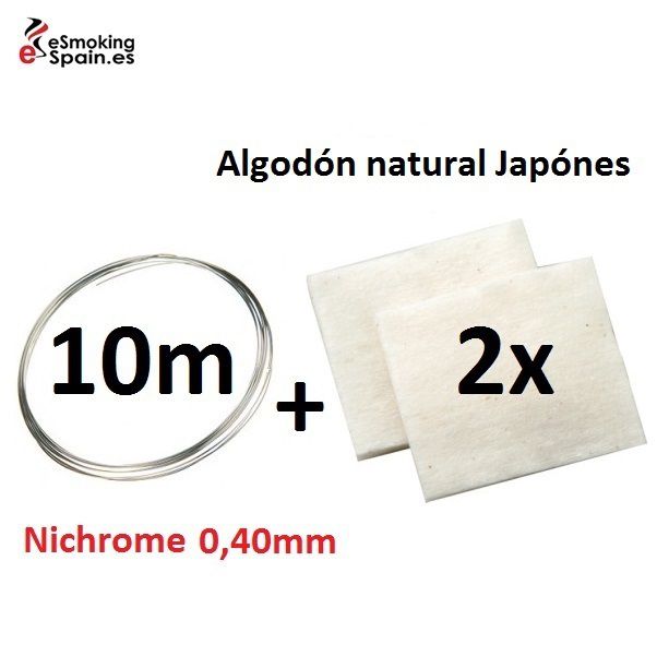 Nichrome 0,40mm (10m) + Algodón natural Japónes
