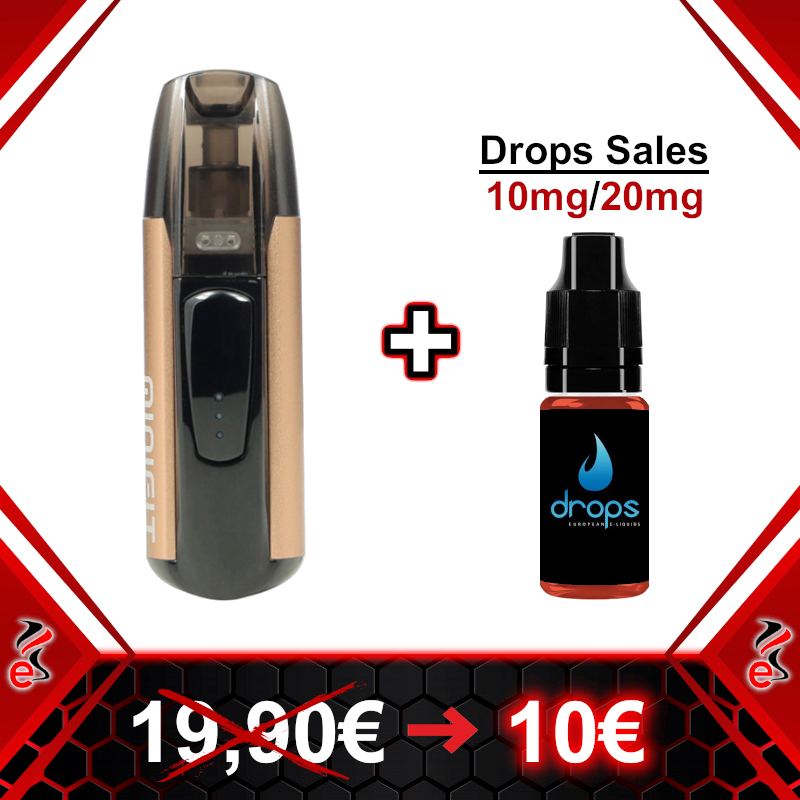 Oferta Pack Justfog Minifit Gold + Drops Sales Nicotina 10ml
