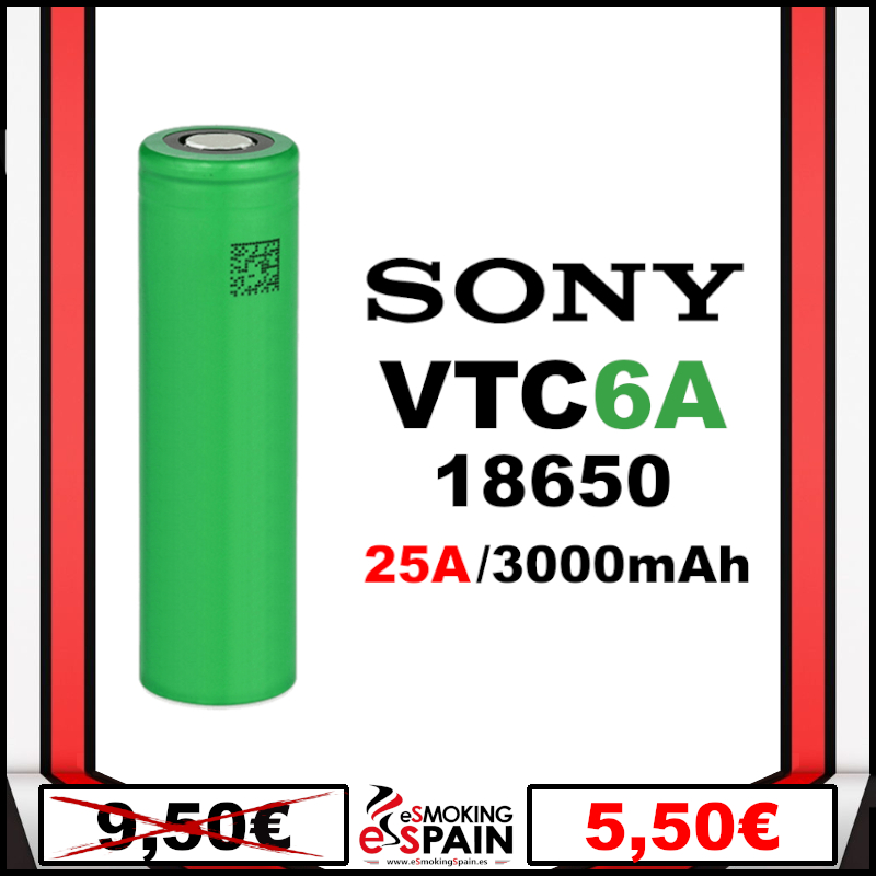 Bateria Sony Murata VTC6A 18650 3000mAh 25A